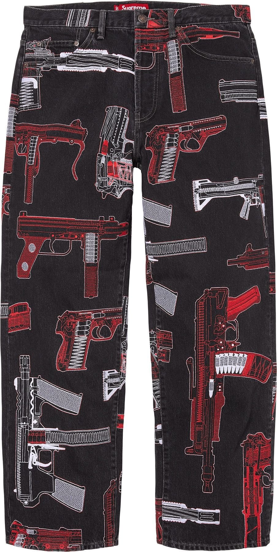 Guns Embroidered Loose Fit Jean view 10